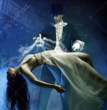 magic with beauty girls in air
