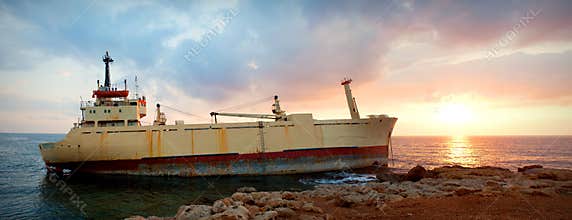 Freighter aground