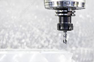 Close-up process of metal machining