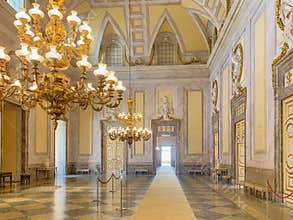 Interior room decorations of The Royal Palace of Caserta, Italy, Europe