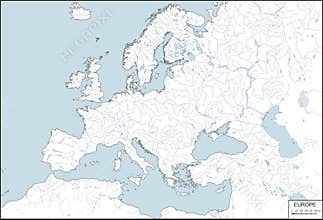 Europe - contour map, vector illustration