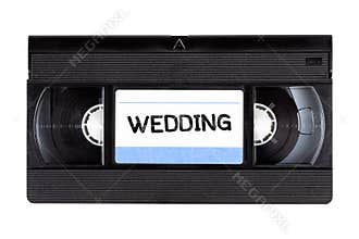 Old classic traditional VHS cassette tape archival wedding recording family souvenir 80s 90s self recorded movie, video media