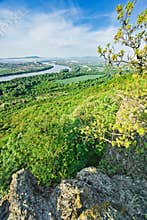 View from Burda mountains over river Danube