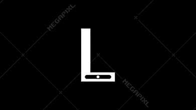 White picture of ruler on a black background.