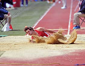 2012 Penn Relays - long jump landing