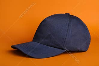 Baseball cap on orange background. Mock up for design