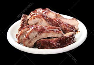 Barbecued baby back ribs
