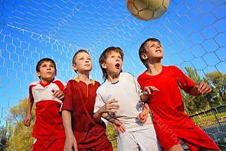 Boys playing soccer