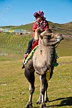 A happy chinese tourist