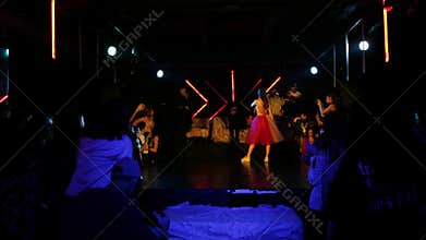 RUSSIA, KAZAN 20-02-2022: fashion show on the stage of a nightclub