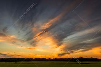 Clouds at sunset in the park