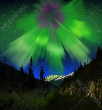Northern Lights or Aurora Borealis in Alaska