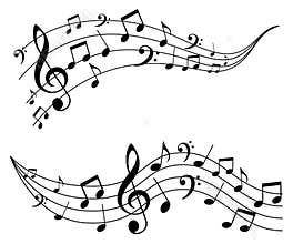 Music notes wave signs vector isolated on white background