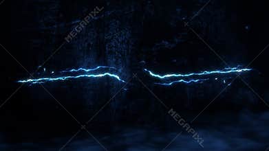 Blue Glowing Lightning Thunderbolt Intro Logo Motion Background