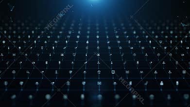 Digital data network connections with icon of global communication. high-speed connection data analysis. Business contacts and