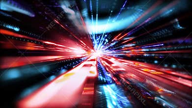 Hi-tech digital cyberspace movement, Digital data network connections, Future technology digital abstract background concept