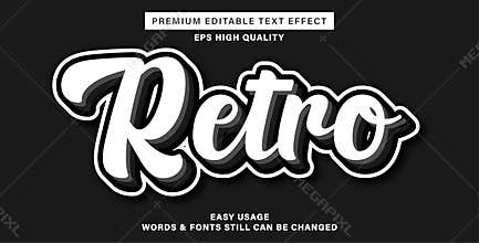 Editable text effect retro style
