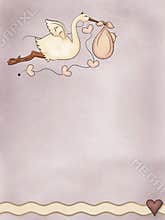 Stork with baby