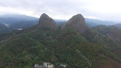 Aerial View of Maisan Horse Ear Shape Mountains, Jinan , Jeollabukdo, South Korea, Asia