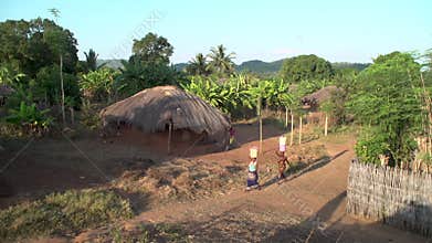 Women in rural African village