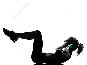 Woman workout fitness posture abdominals push ups