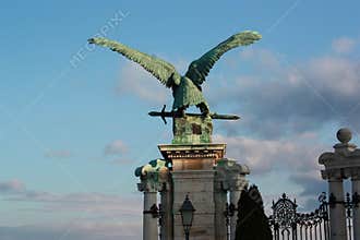 Sculpture of eagle in Budapest palace