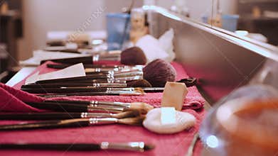 Makeup brushes and other make up utensils - close up