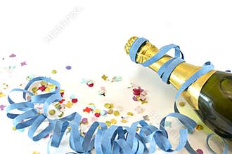 Champagne and confetti