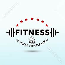 Vintage style healthy life with sport equipment vector illustration fitness Gym logo