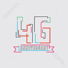 46th Years Anniversary Logo Birthday Celebration Abstract Design Vector