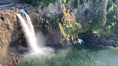 Snoqualmie Falls in Washington State, just outside of Seattle, is a famous waterfall
