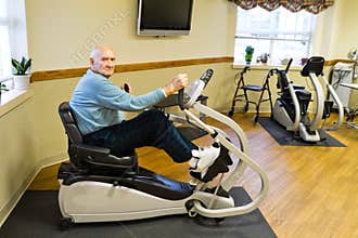 Senior Male Physical Therapy Patient Exercising