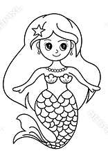 Cute mermaid Coloring page