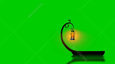 Loop animation boat fantasy on green screen background.