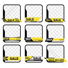 Sale product frame promotion tag design for marketing