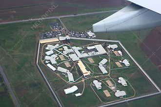 Bird's eye view factory on land