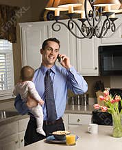 Father with baby.