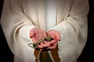 Jesus hands and Key