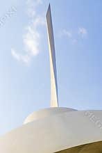 Sharjah, UAE - 09.07.2021 - Monument known as The Scroll that placed close to House of Wisdom library. Concept