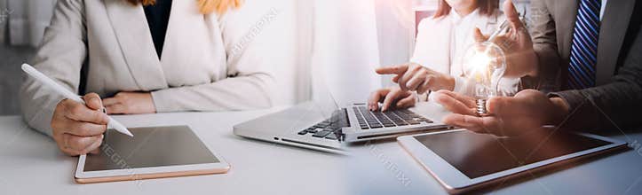 Businessman using tablet analyzing sales data and economic growth graph chart. Business strategy. Abstract icon. Digital marketing