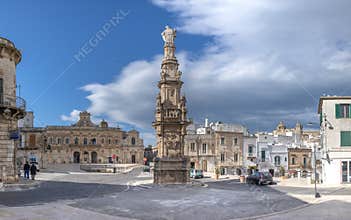 Obelisco Sant`Oronzo in Ostuni, Italy