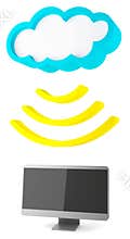 Cloud and computer receiving data