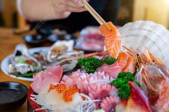 Sashimi salmon food japan that is delicious