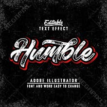 Text effect editable to changed font and word