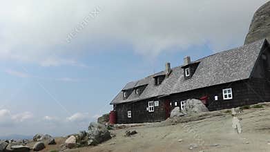 Old mountain hut at high altitude