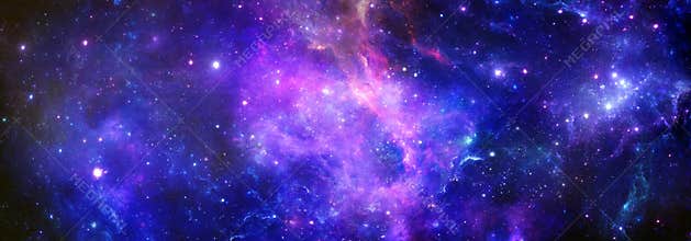 A Deep Space Nebula with bright Stars in the universe