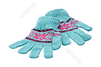 Winter gloves isolated on white