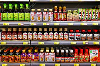 Seasoning sauces at supermarket