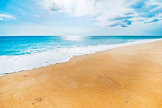Sea beach blue sky sand sun daylight relaxation landscape
