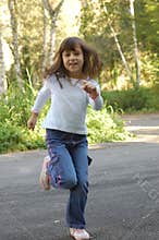 Girl running in park